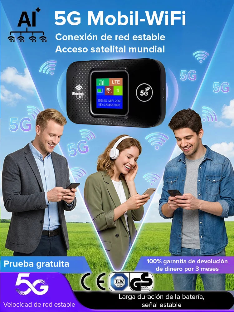 【Actualizaciones de por vida incluidas】WiFi portátil 5G de alta velocidad sin límites