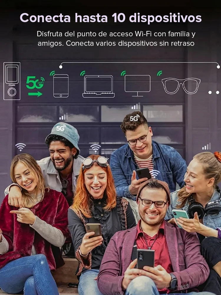 【Actualizaciones de por vida incluidas】WiFi portátil 5G de alta velocidad sin límites